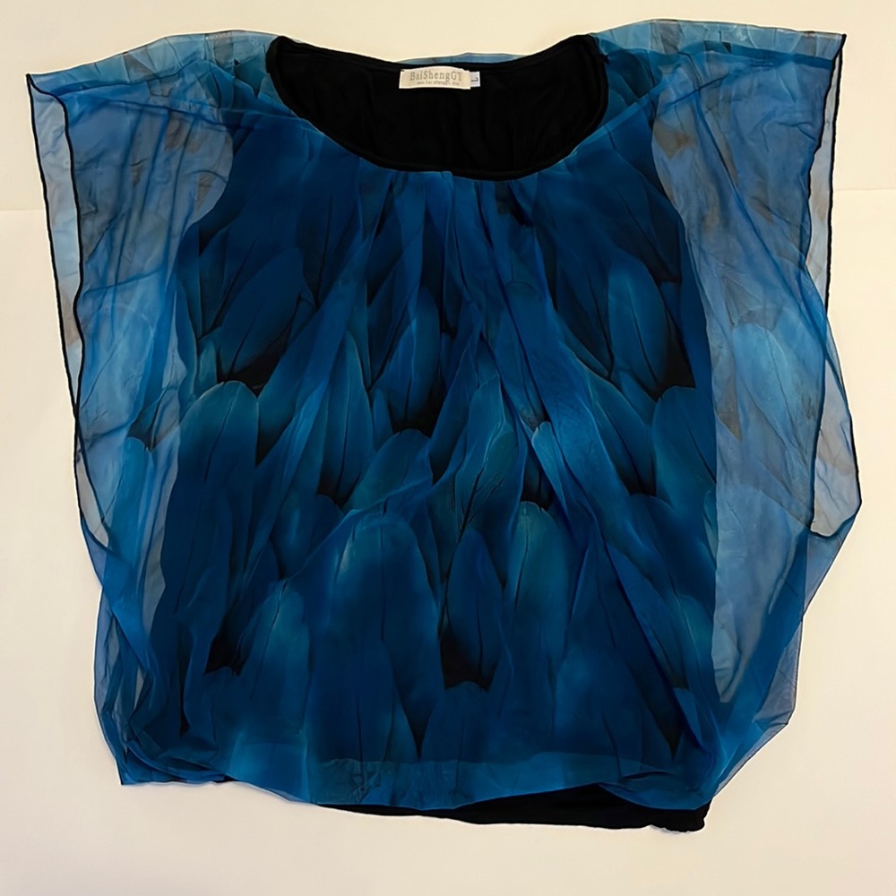 Flowy Blue Womens Blouse